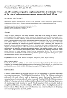 An Afro-centric perspective on physical activity: A systematic review of the role of indigenous games among learners in South Africa