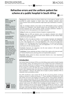 Refractive errors and the uniform patient fee scheme at a public hospital in South Africa