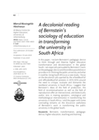 A decolonial reading of Bernstein’s sociology of education in transforming the university in South Africa