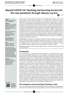 Beyond COVID-19: Teaching and learning lessons for the next pandemic through Ubuntu currere