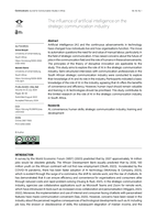 The influence of artificial intelligence on the strategic communication industry
