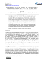 Challenges faced by women of color in rural communities of Kwazulu-Natal, South Africa