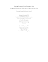 Measuring perception of partner psychological abuse: Development, reliability, and validity analyses in Nigeria and South Africa
