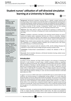 Student nurses’ utilisation of self-directed simulation learning at a University in Gauteng