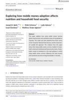Exploring how mobile money adoption affects nutrition and household food security