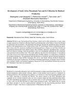 Development of South Africa Macadamia nuts and Its utilization for biodiesel production