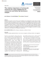 The relative importance of various job resources for work engagement: A concurrent and follow-up dominance analysis