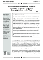 Distributions of non-cycloplegic subjective refractions at Sekororo Hospital in Limpopo province, South Africa