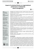 Impact of contextual factors on organisational performance mediated by talent management