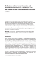 Reflections on how social protection and social welfare policies are unfolding in low- and middle-income countries around the world