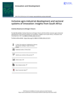 Inclusive agro-industrial development and sectoral systems of innovation: insights from South Africa