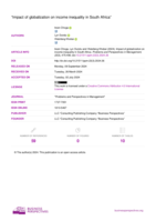 Impact of globalization on income inequality in South Africa