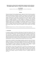 Pedagogical practices adopted by grade 10 life sciences teachers when using ICT tools in teaching and learning