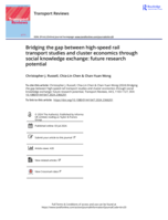 Bridging the gap between high-speed rail transport studies and cluster economics through social knowledge exchange: future research potential