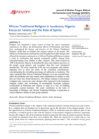 African traditional religion in Isuokoma, Nigeria: Focus on tenets and the role of spirits