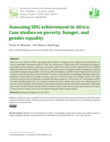 Assessing SDG achievement in Africa: Case studies on poverty, hunger, and gender equality
