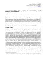 Understanding employee wellness for improved performance and achieving sustainable development goal 3