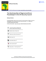 The declining role of Nigeria as Africa’s peacekeeper in the UN Security Council