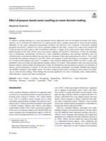 Effect of purpose-based career coaching on career decision-making