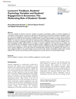 Lecturers’ feedback, students’ psychology variables and students’ engagement in economics: The moderating role of students’ gender
