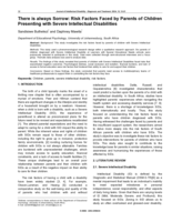 There is always sorrow: Risk factors faced by parents of children presenting with severe intellectual disabilities