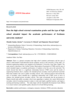 Does the high school external examination grades and the type of high school attended impact the academic performance of freshmen university students?