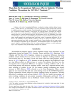 What role do occupational differences play in subjective working conditions throughout the COVID-19 pandemic?