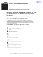 Gendered outcomes of parental migration on Thai youth's transitions to adulthood: A longitudinal perspective