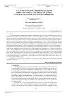 A survey of factors determining mate selection among university of ilorin undergraduates during COVID-19 pandemic