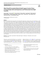 What should personalised mental health support involve? Views of young people with lived experience and professionals from eight countries