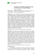 The role of leadership in shaping librarians' job performance in academic settings