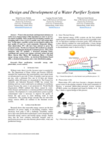 Design and development of a water purifier system