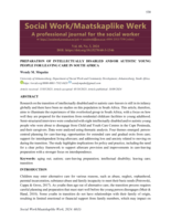 Preparation of intellectually disabled and/or autistic young people for leaving care in South Africa