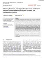 Working the system-An empirical analysis of the relationship between systems thinking, paradoxical cognition, and sustainability practices