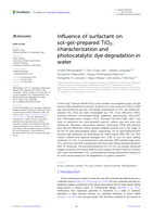 Influence of surfactant on sol-gel-prepared TiO2: characterization and photocatalytic dye degradation in water