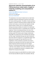 Advanced materials characterization of an FSPed aluminum metal matrix: Insight in materials modelling and computational method