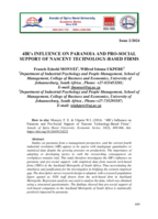 4IR's Influence on paranoia and pro-social support of nascent technology-based firms