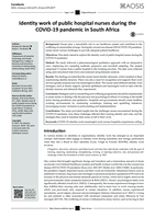 Identity work of public hospital nurses during the COVID-19 pandemic in South Africa