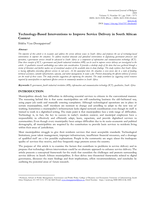 Technology-based interventions to improve service delivery in South African context