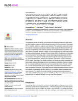 Social networking older adults with mild cognitive impairment: Systematic review protocol on their use of information and communication technology