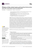 Qualities of older adults’ family and friendship relationships and their association with life satisfaction