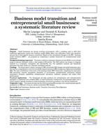 Business model transition and entrepreneurial small businesses: A systematic literature review
