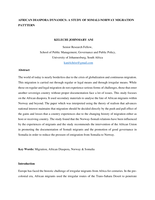 African diaspora dynamics: A study of Somali-Norway migration