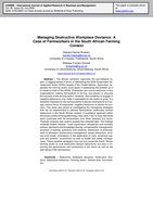 Managing destructive workplace deviance: A case of farmworkers in the South African farming context