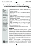 An examination of the Fourth Industrial Revolution in the context of the South African local government