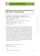 Modelling very high-energy gamma rays detected from GRB 190829A: A comparative study