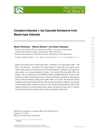 Compton-induced 𝜸-ray cascade emissions from blazar-type galaxies