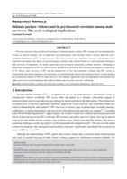 Intimate partner violence and its psychosocial correlates among male survivors: The socio-ecological implications