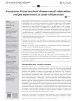 Foundation Phase teachers’ diverse sexual orientations and job experiences: A South African study