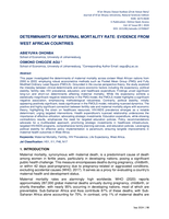 Determinants of maternal mortality rate: Evidence from West African countries